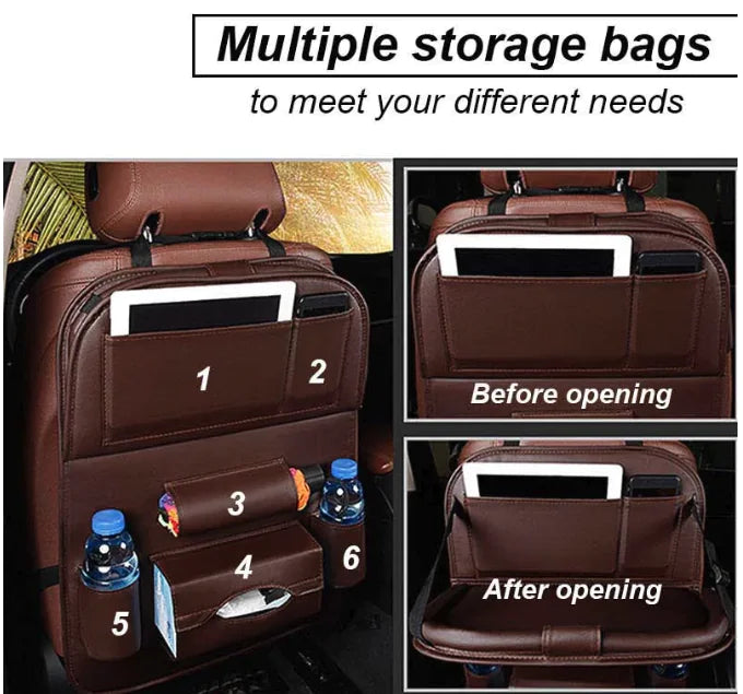 Car Seat Organizer with Foldable Table