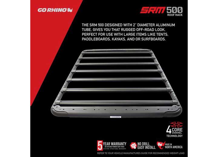SRM500 65IN FLAT PLATFORM ROOF RACK BLACK