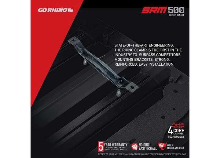 SRM500 65IN FLAT PLATFORM ROOF RACK BLACK