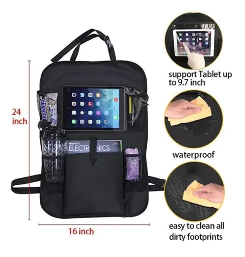 Auto Seat Storage Caddy with Tablet Pocket