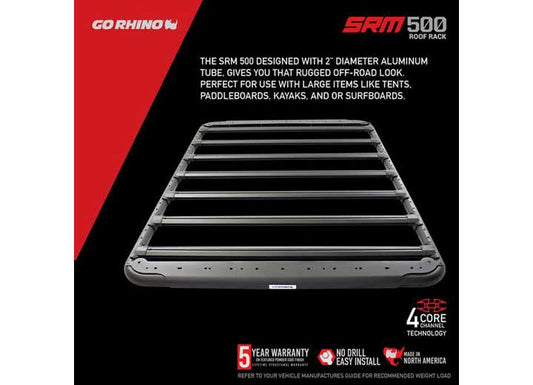 SRM500 65IN FLAT PLATFORM ROOF RACK BLACK