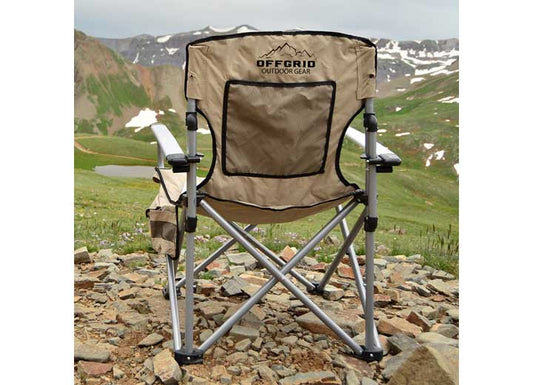 Heavy-duty folding camping chair with carry bag