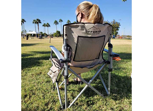 Heavy-duty folding camping chair with carry bag