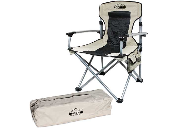 Heavy-duty folding camping chair with carry bag