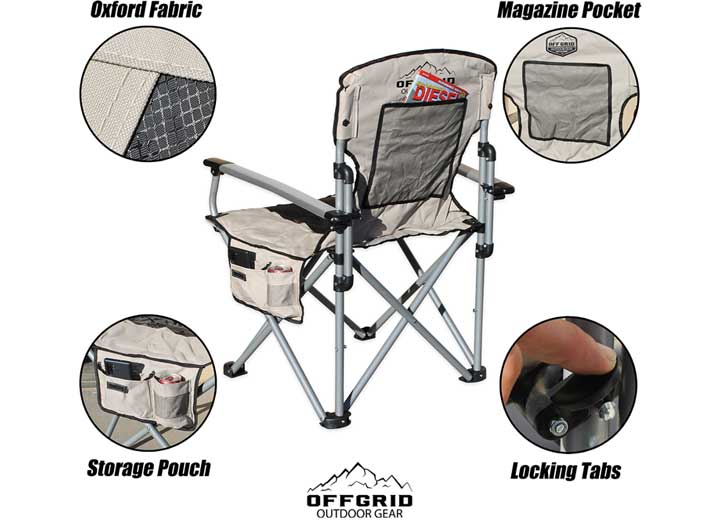 Heavy-duty folding camping chair with carry bag