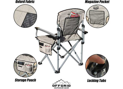 Heavy-duty folding camping chair with carry bag