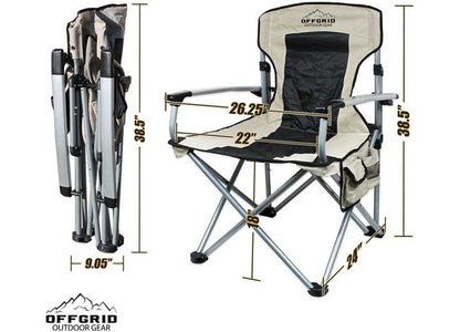 Heavy-duty folding camping chair with carry bag