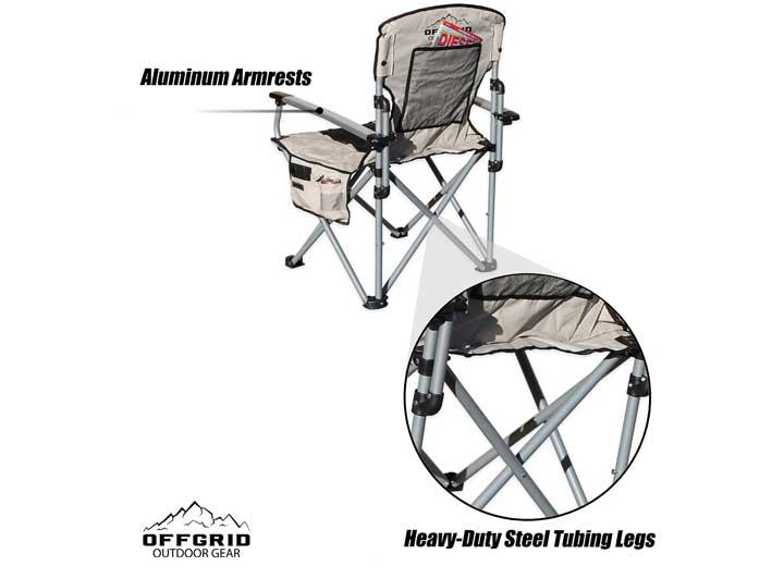 Heavy-duty folding camping chair with carry bag