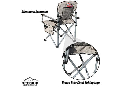 Heavy-duty folding camping chair with carry bag