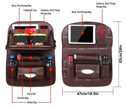 Car Seat Organizer with Foldable Table