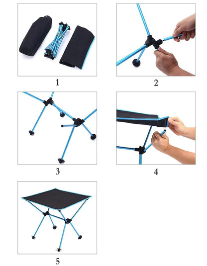 Portable Folding Picnic Table with Oxford Cloth & Aluminum